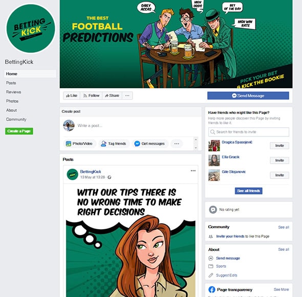 Betting Kick Facebook